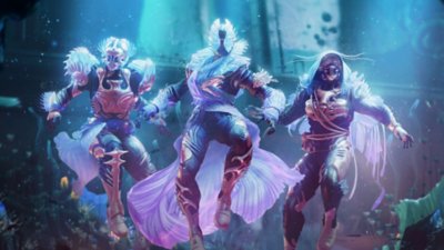 Destiny 2 Season of the Deep screenshot showing Guardians floating underwater
