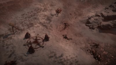 Diablo IV, Temporada 4: Loot Reborn - captura de ecrã que mostra aquilo que poderia ser um local de sacrifício