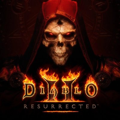 Diablo II: Ressurected key art featuring a skull-faced demon in a red robe.