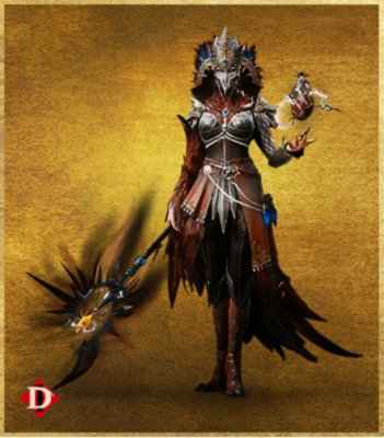 赭紅黑暗之翼造型套裝的《暗黑破壞神IV》圖像