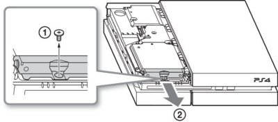 PS4 CUH-1200 إزالة برغي محرك القرص الثابت