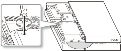 PS4 CUH-1200 : trou d'éjection manuelle du disque