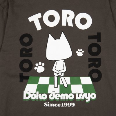 どこでもいっしょ バックプリントTシャツ (どこでもいっしょ バックトロ) チャコール Gallery Image 4