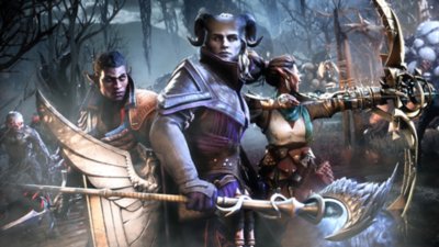 Dragon Age: The Veilguard – skärmbild på en grupp med tre karaktärer