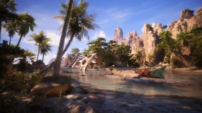 Dragon Age: The Veilguard screenshot showing a rocky coastal environment