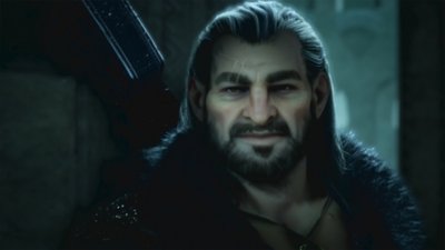 Dragon Age: The Veilguard – närbild på Varric