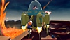 Dragon Ball: The Breakers-screenshot van een personage dat ontsnapt in een capsule die de lucht in gelanceerd wordt