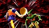 Dragon Ball: The Breakers – snímek obrazovky, na kterém proti sobě stojí přeživší a nájezdník