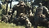 Dragon’s Dogma 2 – Screenshot, der einen Menschen zeigt, der im Wald einem Zyklopen begegnet
