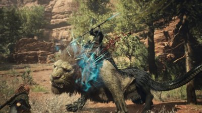 Dragon's Dogma 2 - captura de ecrã que mostra um combate contra uma quimera