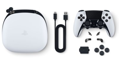 All DualSense Edge contents including controller, carry case and wires