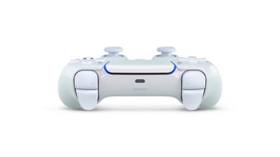 Chroma Pearl DualSense controller top view showing L and R buttons
