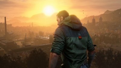 Dying Light: The Beast – Screenshot, auf dem Kyle Crane auf Castor Woods blickt