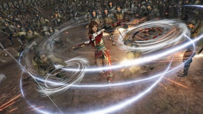 Dynasty Warriors: Origins screenshot showing a Companion performing an attack on the battlefield