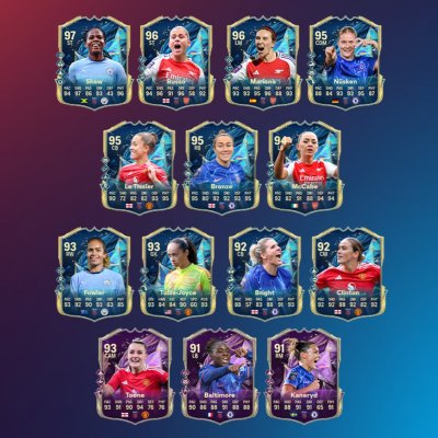 Artwork showing the Barclays Women's Super League Team of the Season