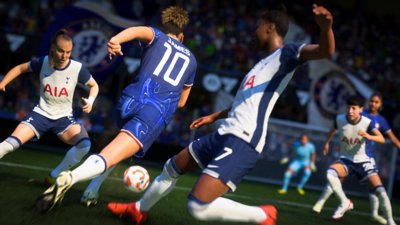 Captura de tela de EA Sports FC 25 mostrando Lauren James jogando pelo Chelsea