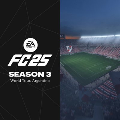 EA Sports FC 25 Season 3 εικαστικό που απεικονίζει ένα στάδιο με τα χρώματα της River Plate