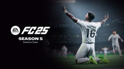 EA SPORTS FC 25 Season 5 artwork featuring a player on his knees