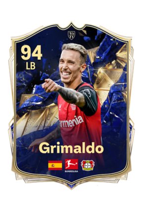 Image showing a TOTY player pick - Alejandro Grimaldo in a Bayer Leverkusen strip