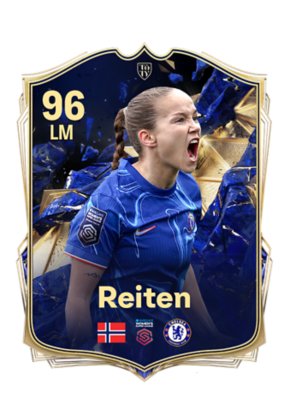 Image showing a TOTY player pick - Guro Reiten in a Chelsea strip shouting