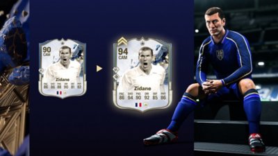 EA Sports FC 25 Zidane offer key art showing the player model and cards