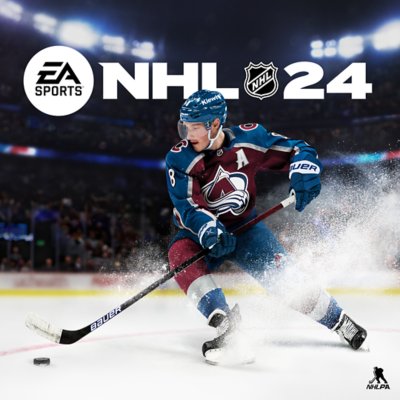 NHL 24 key art showing a player skating