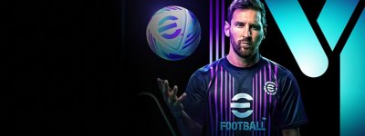 Arte guía de eFootball 2024 que muestra un montaje con jugadores de fútbol de categoría mundial