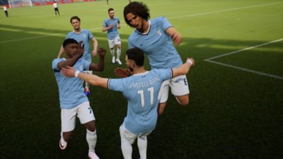 eFootball – Screenshot, der feiernde Spieler von Lazio zeigt