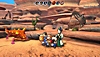 Eiyuden Chronicle: Hundred Heroes screenshot showing characters battling in a desert-like environment