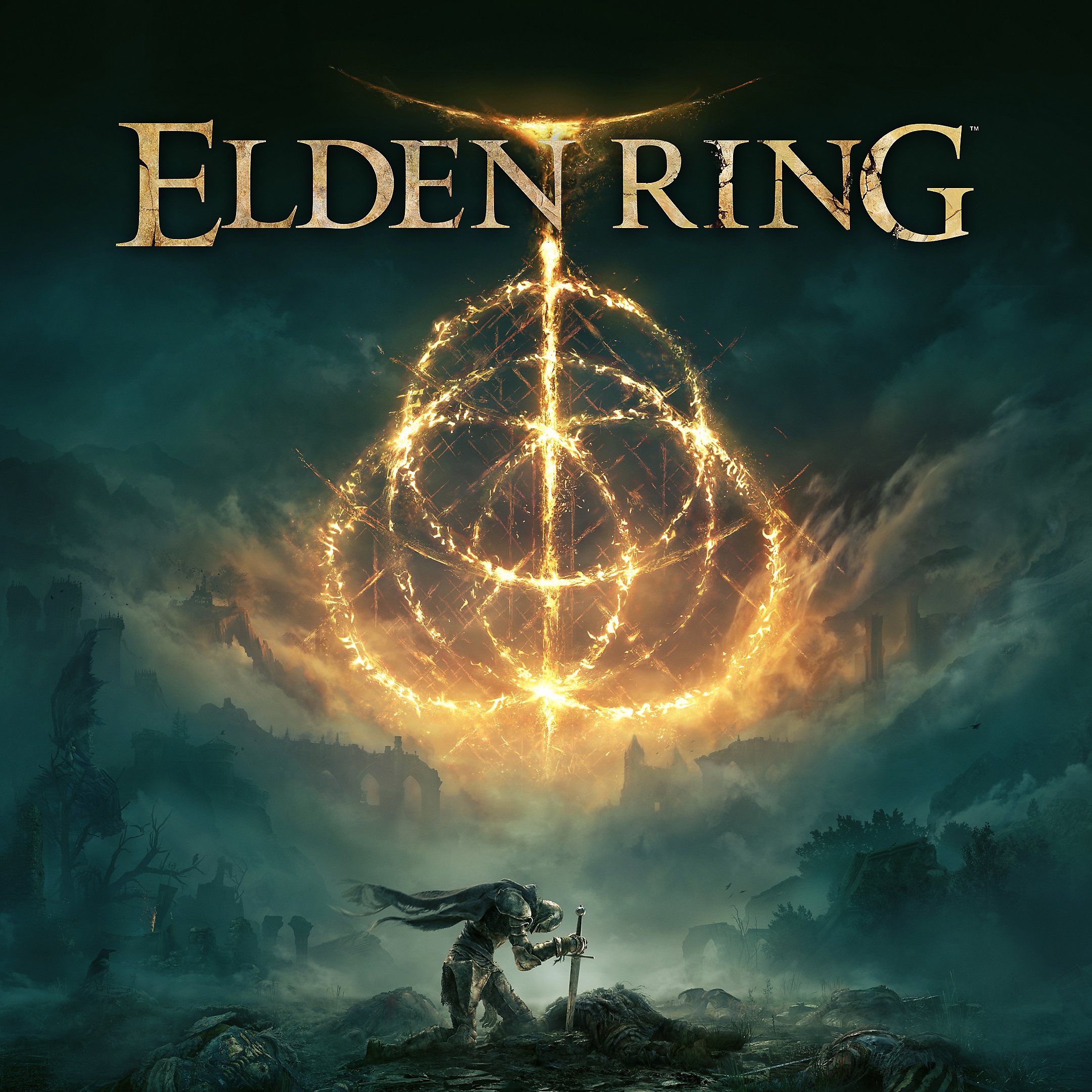 Elden Ring key art showing kneeling character