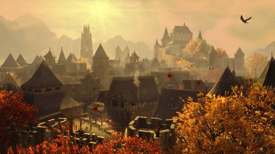 Captura de pantalla de The Elder Scrolls Online: Gold Road que muestra la ciudad de Skingrad