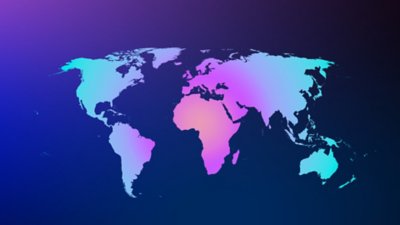 خريطة العالم باللونين الزهري والأزرق الفاتح
