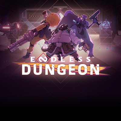 Endless Dungeon store art featuring several robot characters with some weapons
