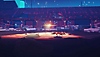 Captura de pantalla de Endling - Extinction is Forever que muestra a un zorro pasando por delante de un edificio de estilo industrial