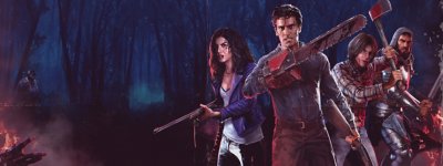 Evil Dead: The Game hero artwork featuring character illustrations