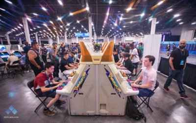 Image of EVO Participants playing arcade games