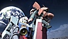 Gundam Evolution – snímka obrazovky zobrazujúca oblek Mobile Suit