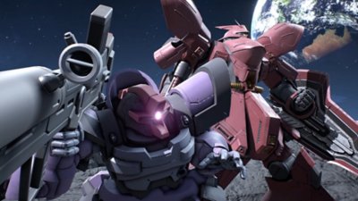 Captura de pantalla de Gundam Evolution mostrando un Mobile Suit