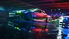 Screenshot von Need for Speed Unbound zeigt ein Auto, das in eine Polizeiverfolgung verwickelt ist