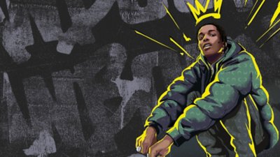 A$AP Rocky'yi gösteren Need for Speed Unbound ekran görüntüsü