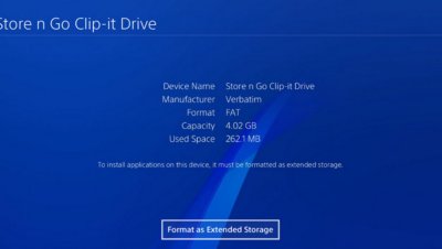 ps4 formatting external hard drive