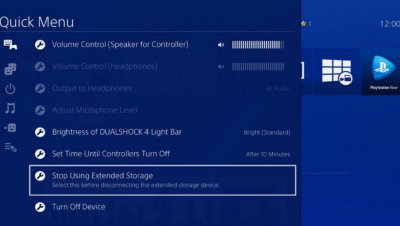 PS4 Stop Using Extended Storage