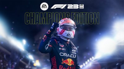 F1 23 Champions Edition – klíčová grafika s Maxem Verstappenem