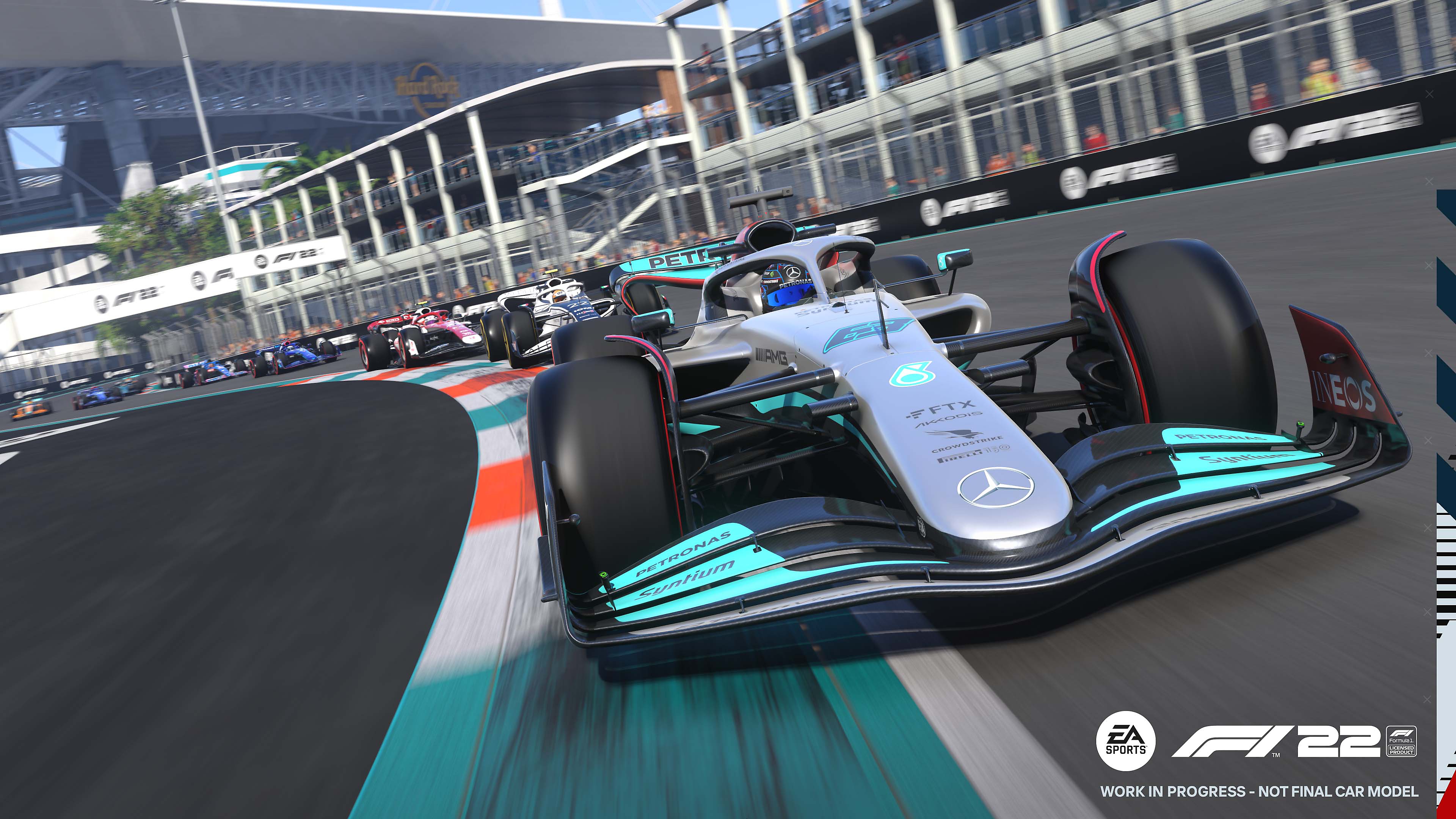 Snimka zaslona iz igre F1 22 koja prikazuje Mercedes