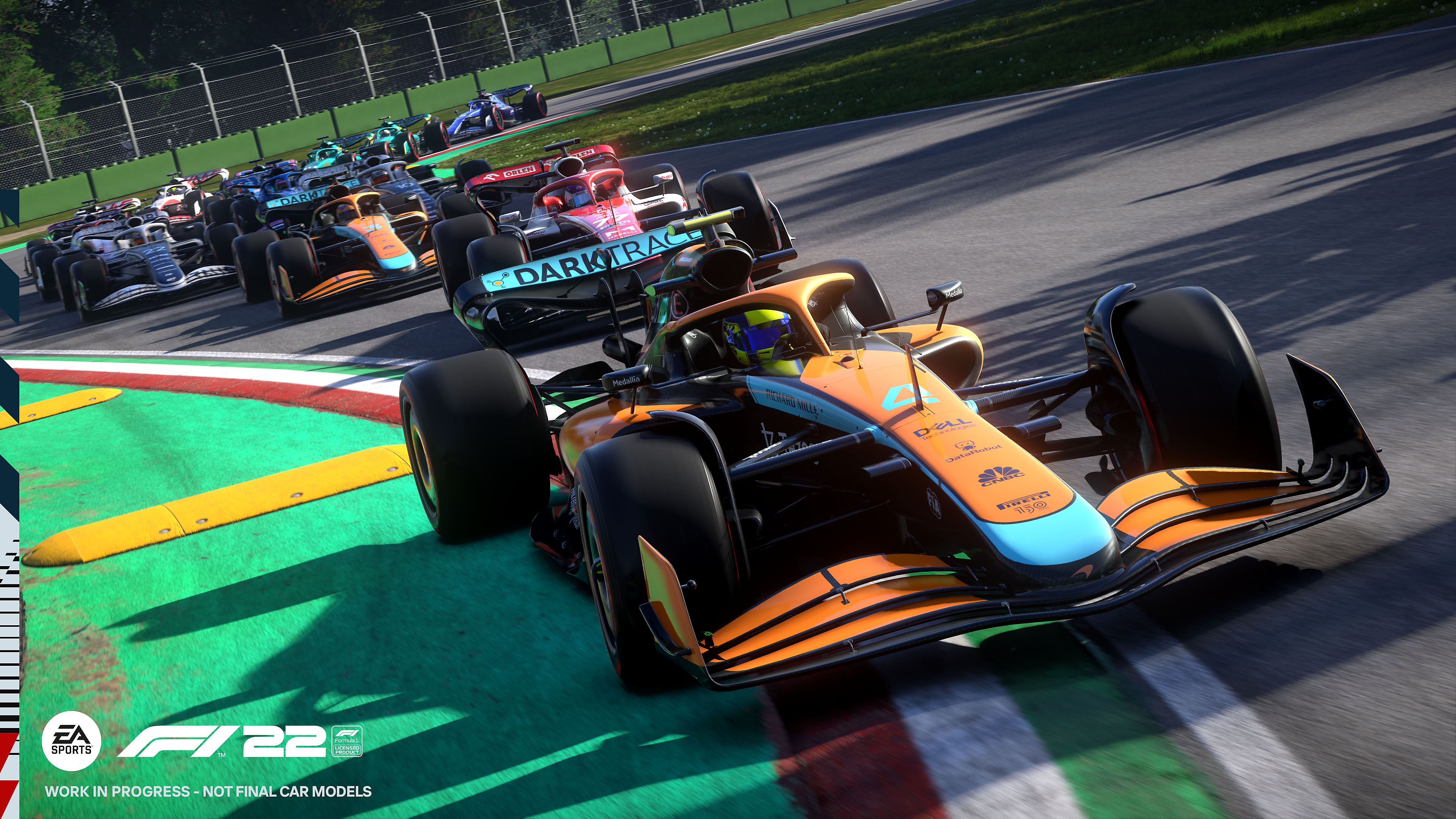 F1 22 screenshot showing a McLaren