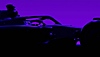 Captura de tela de F1 24 exibindo a silhueta de um carro e um fundo roxo.