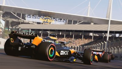 Captura de ecrã do modo Challenge do F1 24 com um McLaren.