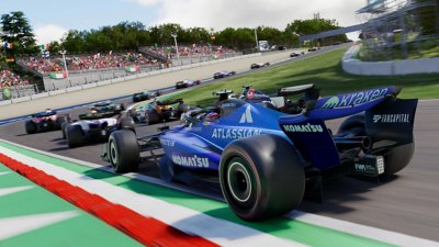 F1 25 screenshot showing a Williams F1 car in a race
