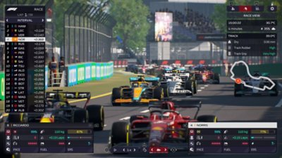 Captura de ecrã de F1 Manager 2022 de corrida a decorrer