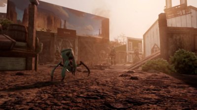 Fallout 76: Nuka-World on Tour screenshot of robots converging